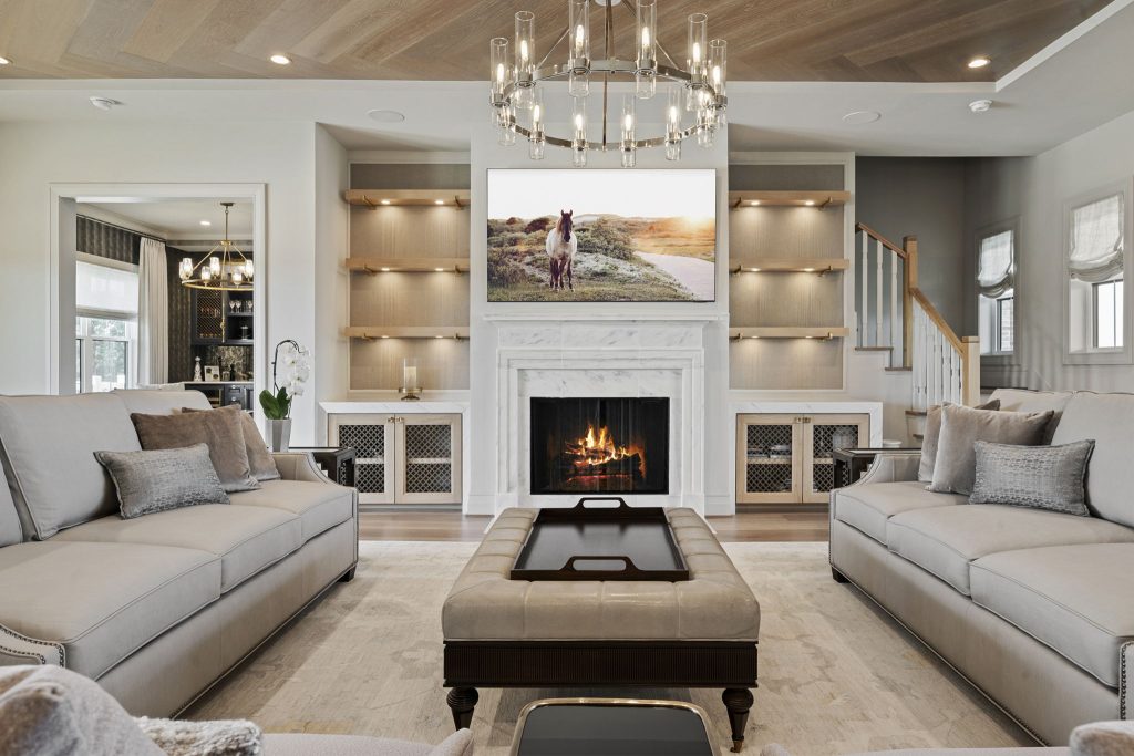 Custom living room by picklo homes